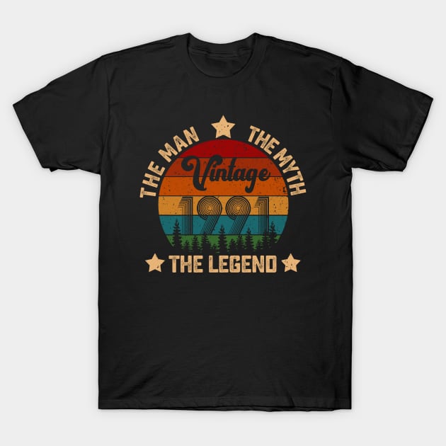 Father's Day Shirt Vintage 1991 The Men Myth Legend 29th Birthday Gift T-Shirt by Kimko